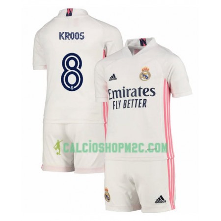 Real Madrid Toni Kroos 8 Bambino Maglia Prima 2020/2021 Manica Corta (+ Pantaloncini)